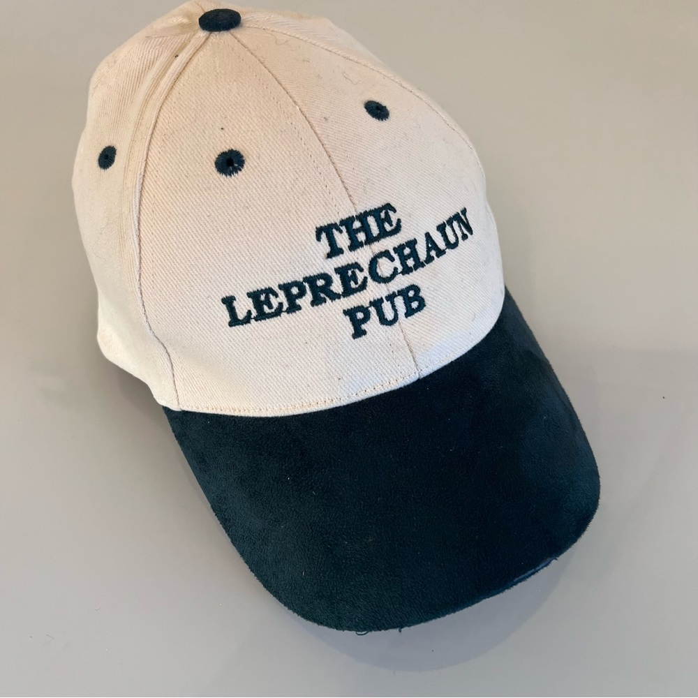 HAT | Green & Cream Cotton & Suede Cap Adjustable Baseball Hat